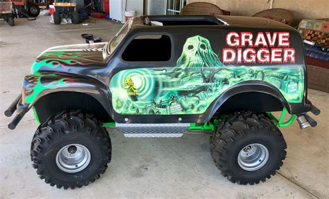 grave digger mini monster truck go kart|diy mini monster truck kart.